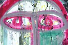 #101, Large abstract painting, Dutch contemporary, Faces