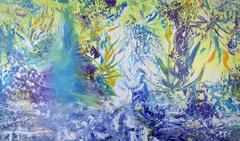 #2, Large abstract impressionism painting, Dutch contemporary, Blue, Purple