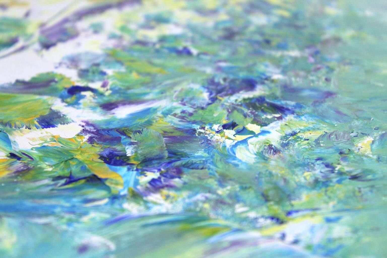#2, Large abstract impressionism painting, Dutch contemporary, Blue, Purple For Sale 2