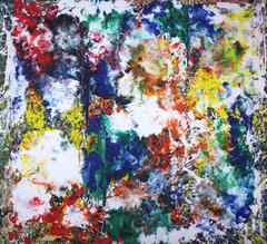 #4, Large abstract painting, Dutch contemporary, Blue, White, Red, Yellow