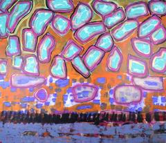 #48, Big abstract canvas, Dutch contemporary, purple, blue, pink, orange, gold