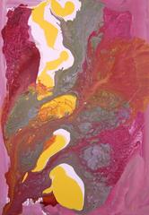 #79 Abstract painting, European, Dutch contemporary, Pink, Grey, Yellow