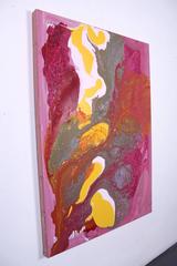 #79 Abstract painting, European, Dutch contemporary, Pink, Grey, Yellow
