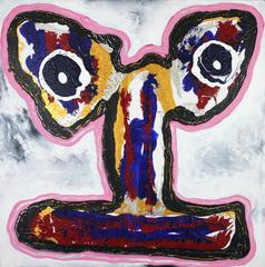 #75 Composition Mask White, Black, Pink