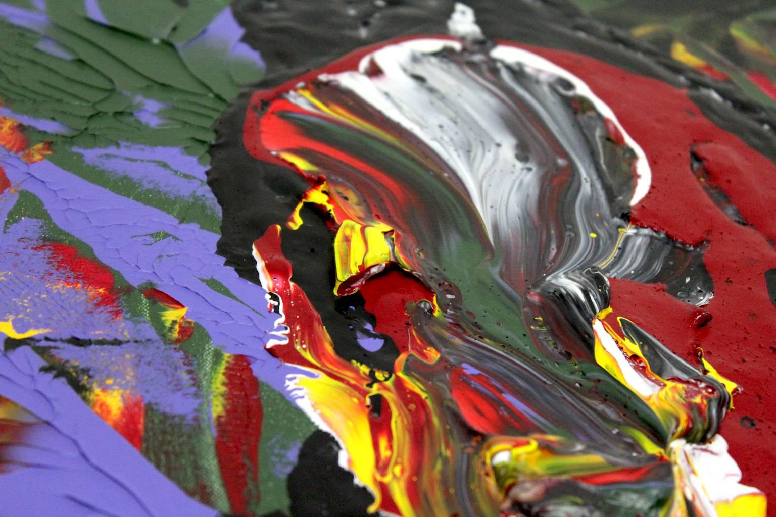 #99 Harry van Gestel, Dutch contemporary, canvas Black, Red, Yellow For Sale 1