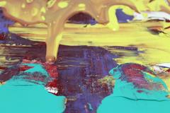 #46 Large Composition, Yellow, Red, Turquoise