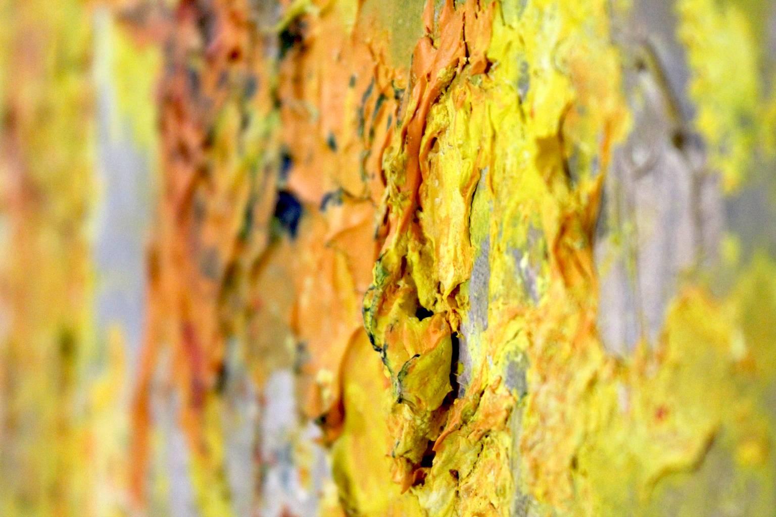 #32, Large yellow abstract painting, Dutch contemporary, Harry van Gestel 2
