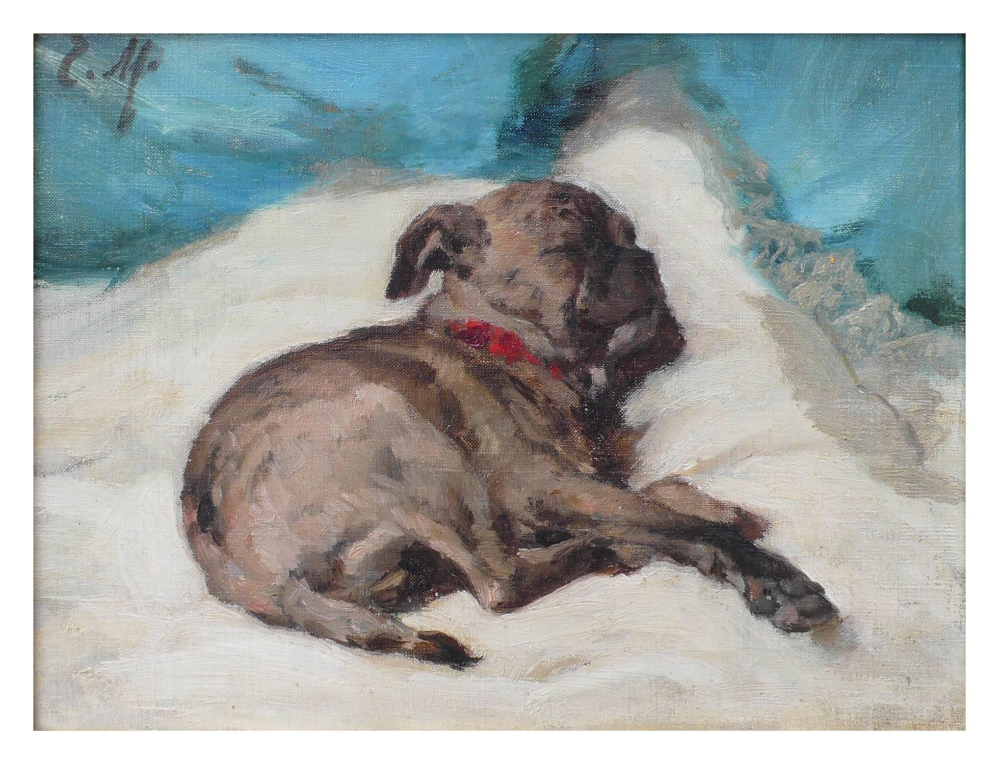 Le Chien Endormi - Painting by Euphemie Muraton