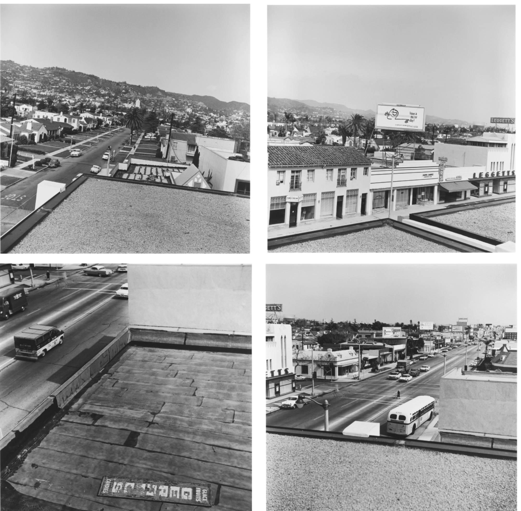 Ed Ruscha Black and White Photograph - Rooftops 