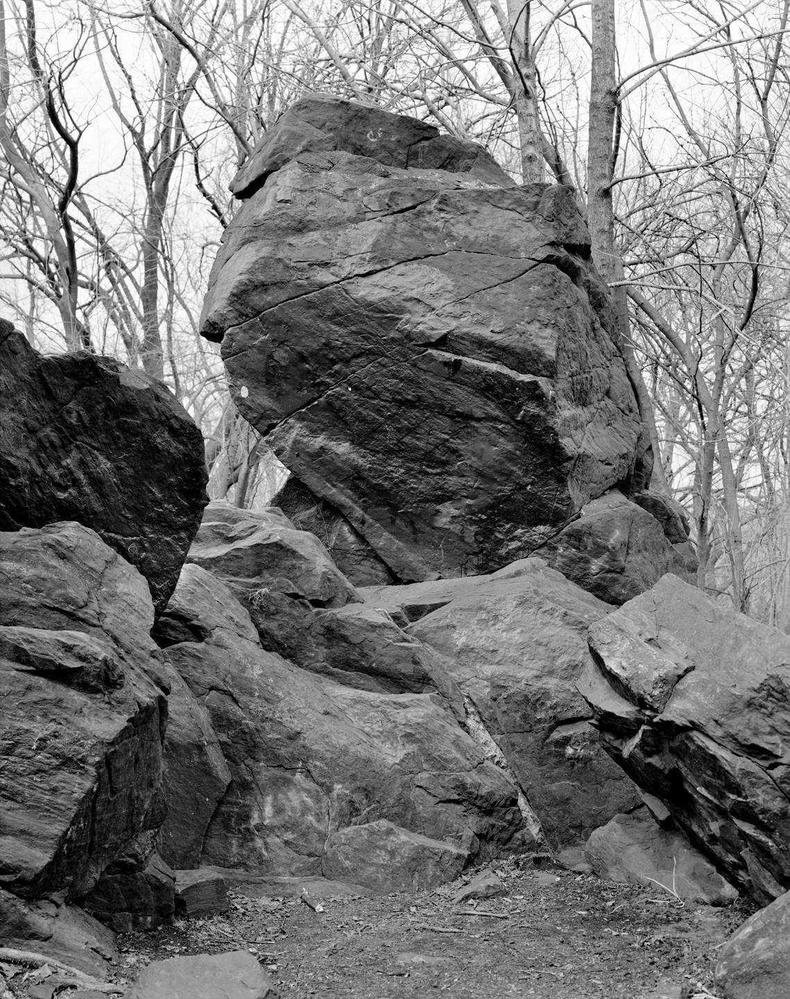 Mitch Epstein Black and White Photograph - Indian Prayer Rock, Pelham Bay Park, Bronx 2014