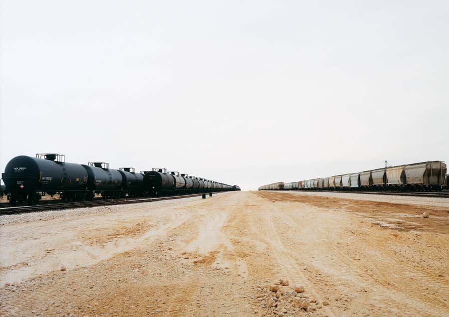 Untitled (Parallel Cars) near Cotulla, Texas
