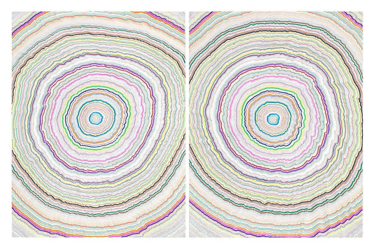 Rachel Perry Abstract Drawing - Chiral Circles 1