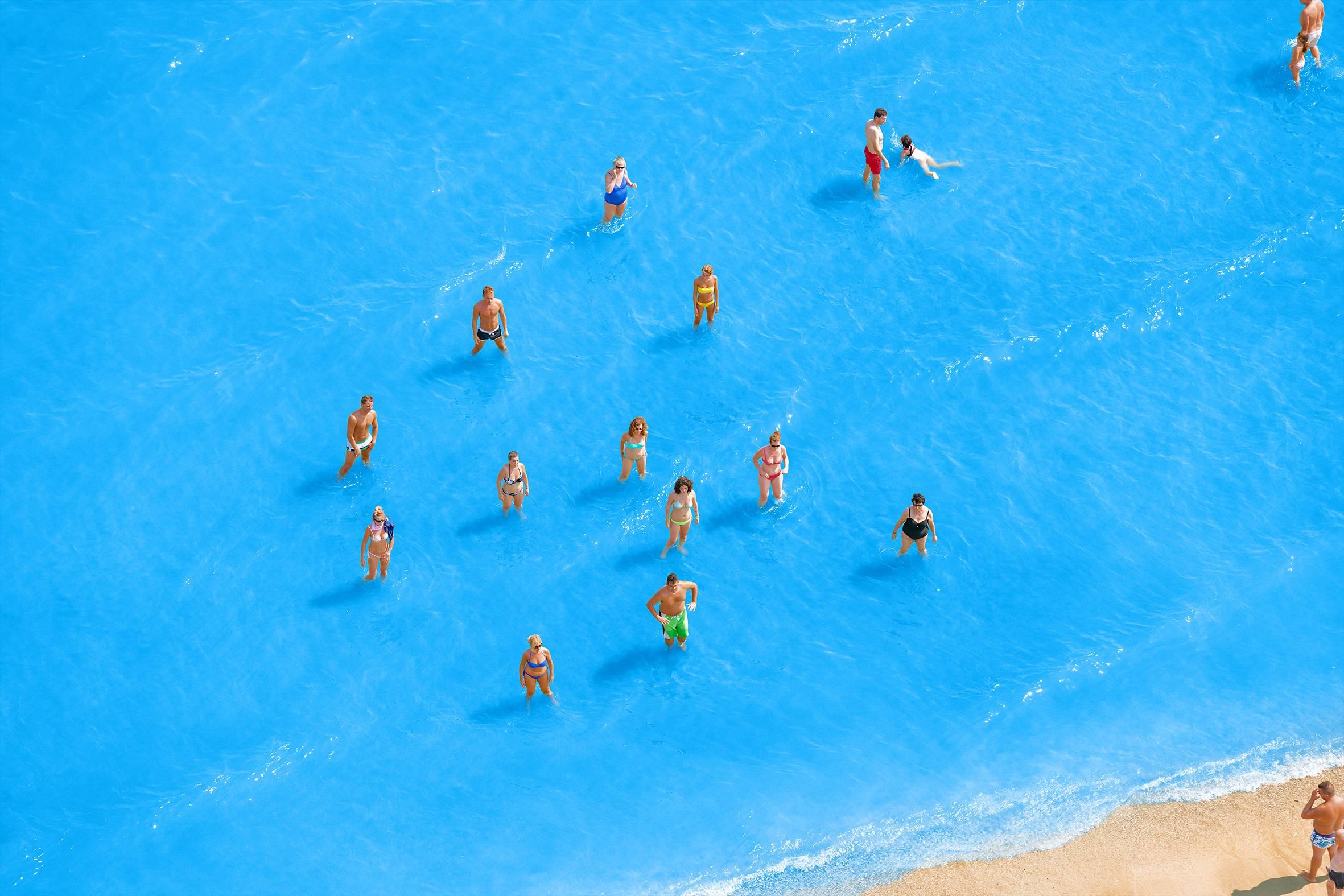 Olivo Barbieri Color Photograph - Adriatic Sea (staged) Dancing People, #7