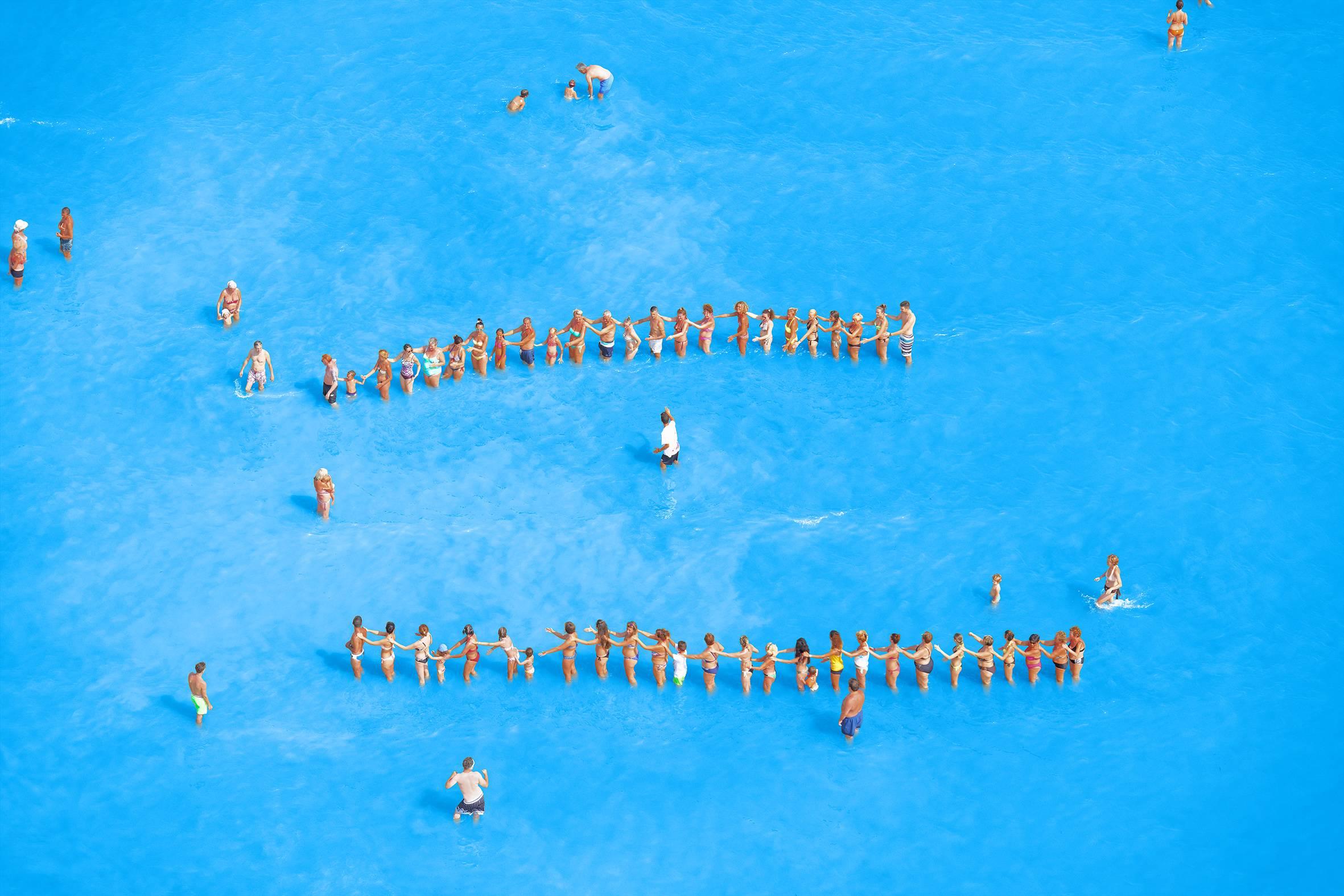 Olivo Barbieri Color Photograph - Adriatic Sea (staged) Dancing People, #15