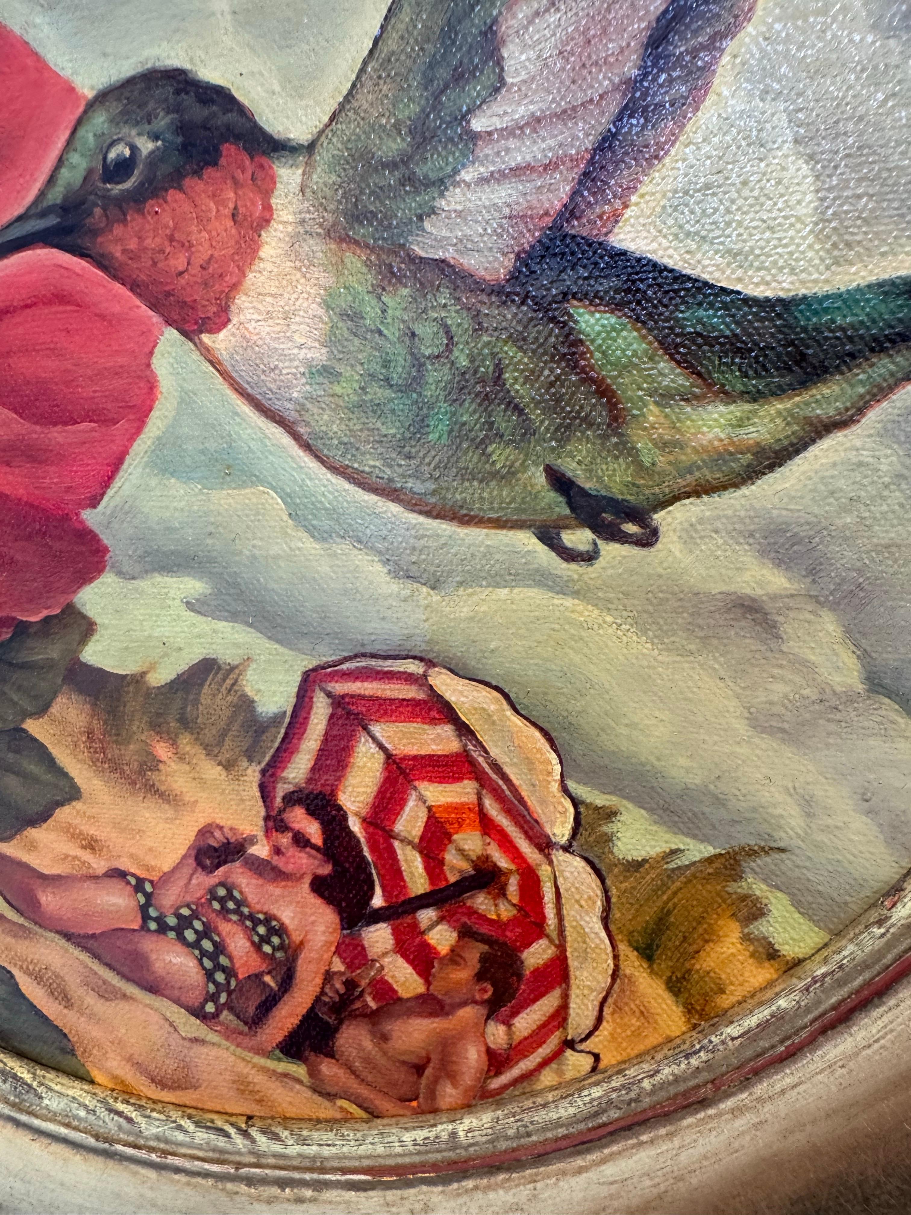 Una brezza floreale, Danny Galieote, Olio su tela, Fiori e uccelli, Americana Pop in vendita 3