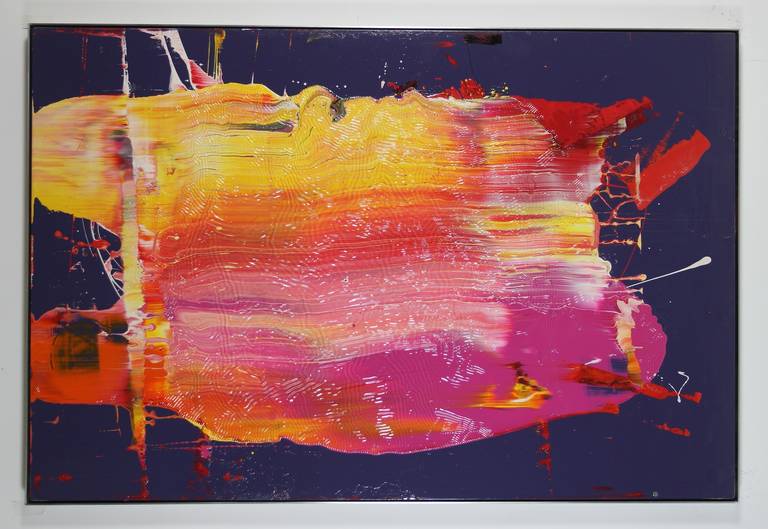 Big Colourful Blobby Scrape Painting