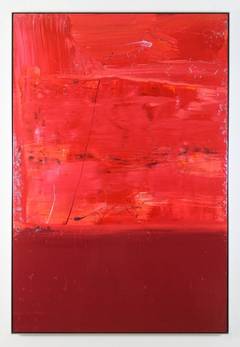 Red Scrape and Block Painting