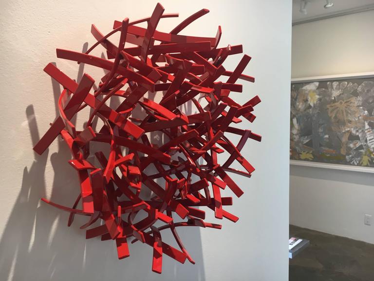 Matt Devine Red Wall Sculpture, Steel Sculpture For Sale at 1stdibs