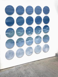 Vista oceanica fotorealistica su tondi in olio su tela, Oceanis di Todd Kenyon