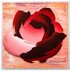 Frosted Rose II by Michael Kalish, Laser Cut Metal Wall Sculpture, Yellow