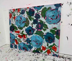 Motif floral abstrait, fleurs, couleurs vives, été – Anna Kincaide