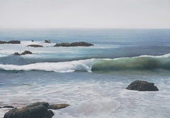 Photorealistic Ocean Painting Print, Blue Water, Victoria Beach by Todd Kenyon