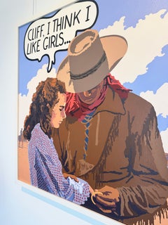 Mi piace "Girls" di Billy Schenck, olio su tela, Western Pop, testo, ritratto