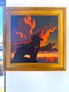 "Contemplazione n. 2" di Billy Schenck, olio, paesaggio, cielo, figura femminile