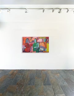 Abstrakte Figuren, Blumen, Früchte, leuchtende Farben, Windrad von Rebecca Jack