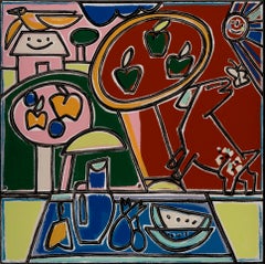 Still Life Food Painting, Bold lines, Home & Sunshine by America Martin