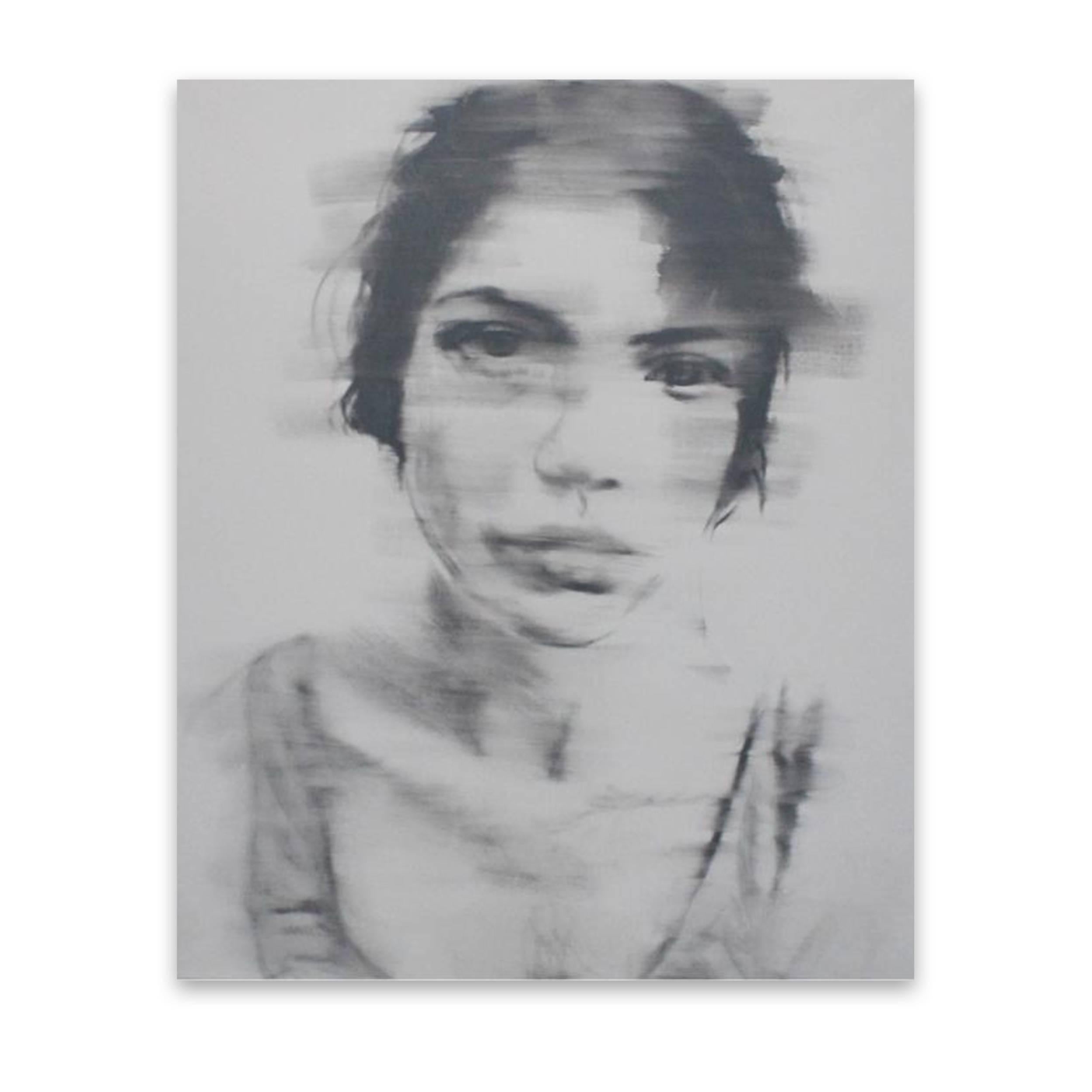 Figurative Painting di János Huszti - Ritratto di donna in canottiera