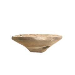 WEATHERED TEAK RUSTIC CARVED BOWL 8
