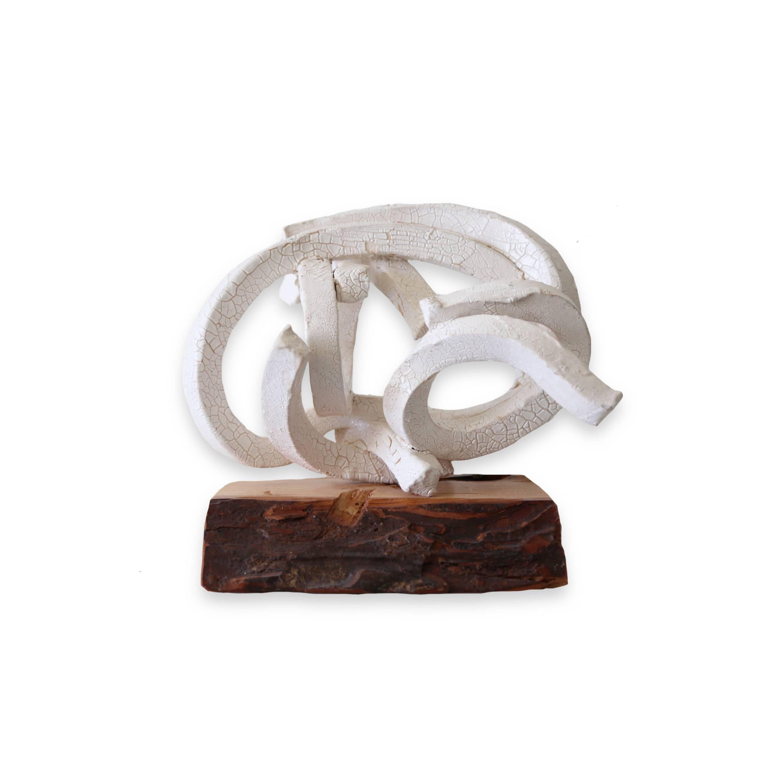 Brandon Reese Abstract Sculpture - Hoop on Birch