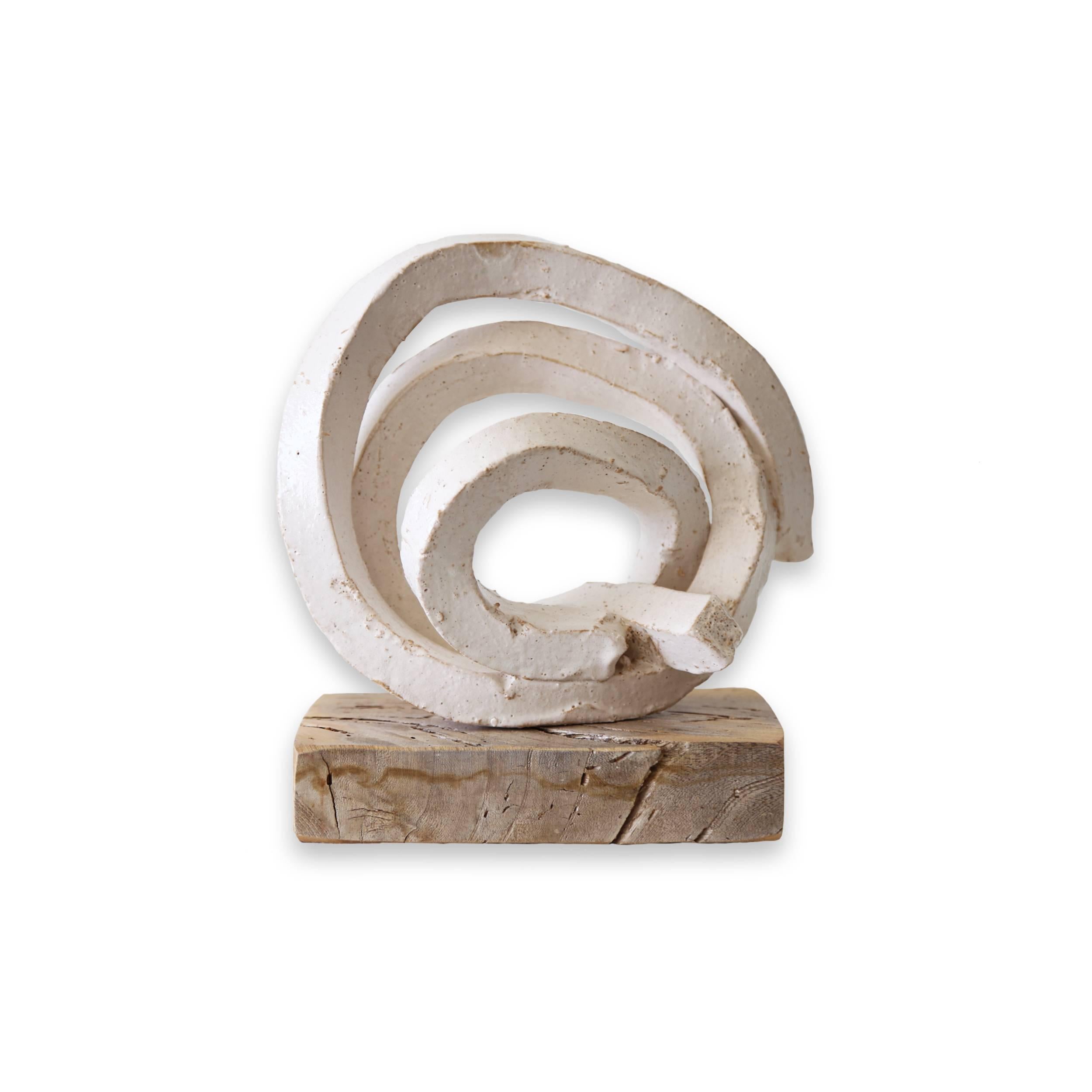 Brandon Reese Abstract Sculpture - Hoop on Birch