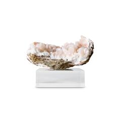 Pink Stilbite on Plexiglass Stand