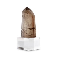 Smoky Quartz Point on Plexiglass Stand 