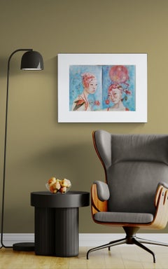 Give Me a Flower While I'm Alive, Diptych on Paper