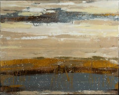 Snow. Abstract Winter Landscape, Contemporary, Textured Art, Mixed Media
