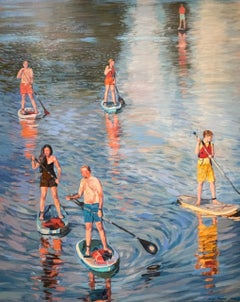 Reflections of summer . X-large figurative painting . Modern Contemporary.
