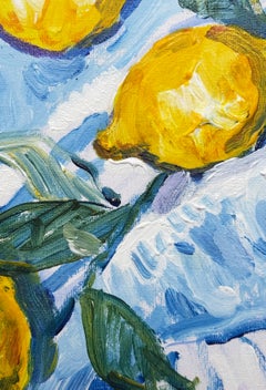 Summer in Greece: Lemon Branch, Impressionism, Still Life, Greek Island, fruits