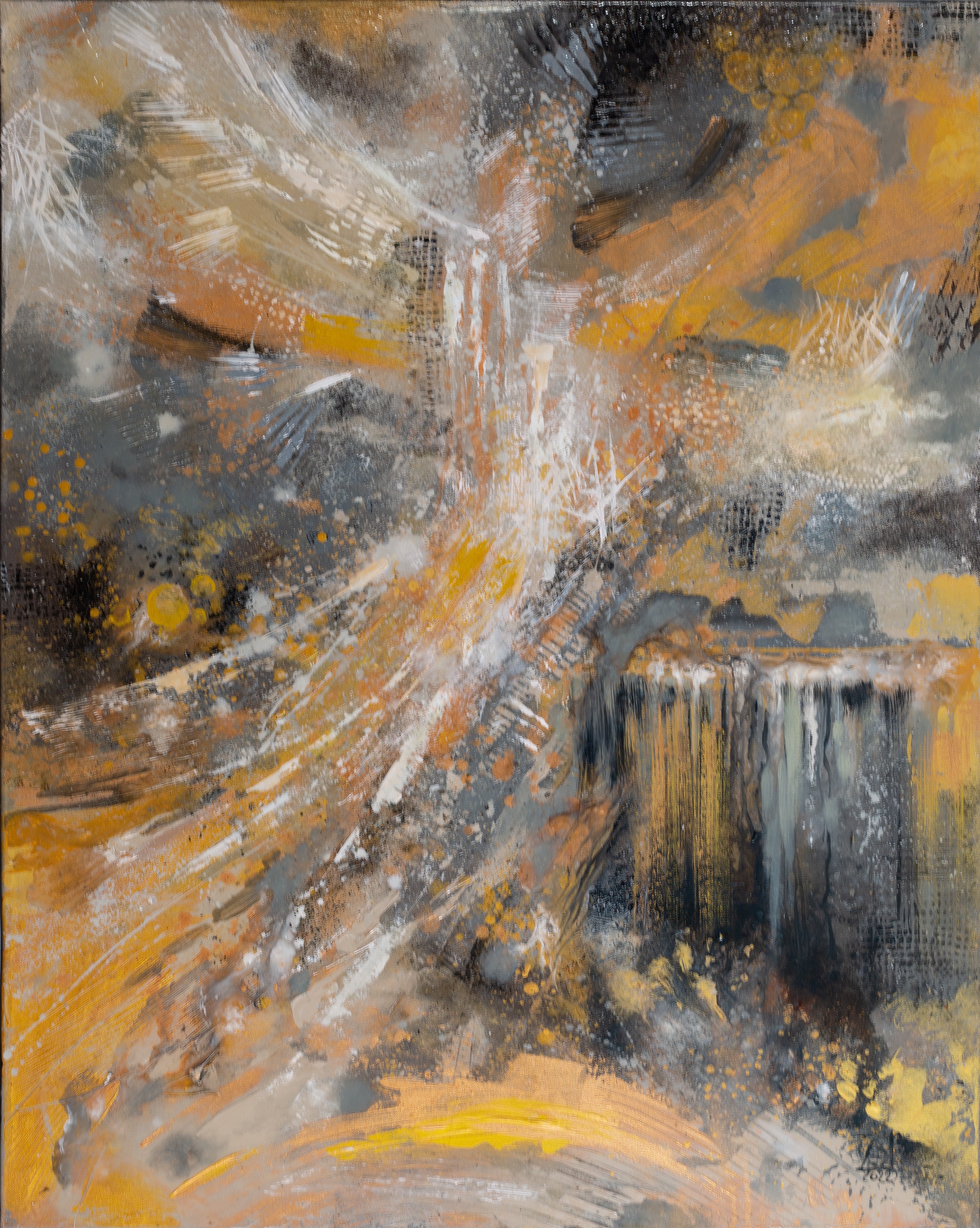 Anna Shesterikova Abstract Painting - Other Worlds. Large-scale acrylic painting, epoxy resign