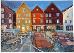 Bienvenue chez « Madame Felle ». Peinture originale à la gouache sur papier. Encadré