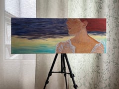 Flow. Quiet, atmospheric horizontal painting/living room art