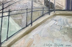 Die Stille von Bergen. Original-Stadtansicht, großformatig, Impressionismus, modern
