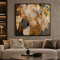 In the River, Abstract Mixed-Media 100 x 100 Acrylic on Canvas