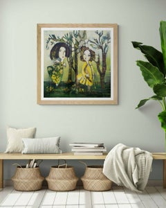 Dialogue. guardian, angel, conversation, green, sisters, fantasy, figurative