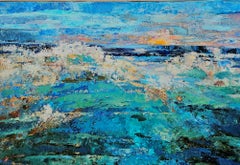 The Call of Turquoise. Large, Original Abstract Landscape