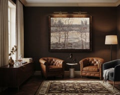 Silvery Peace. Textured abstract landscape art, contemporary painting