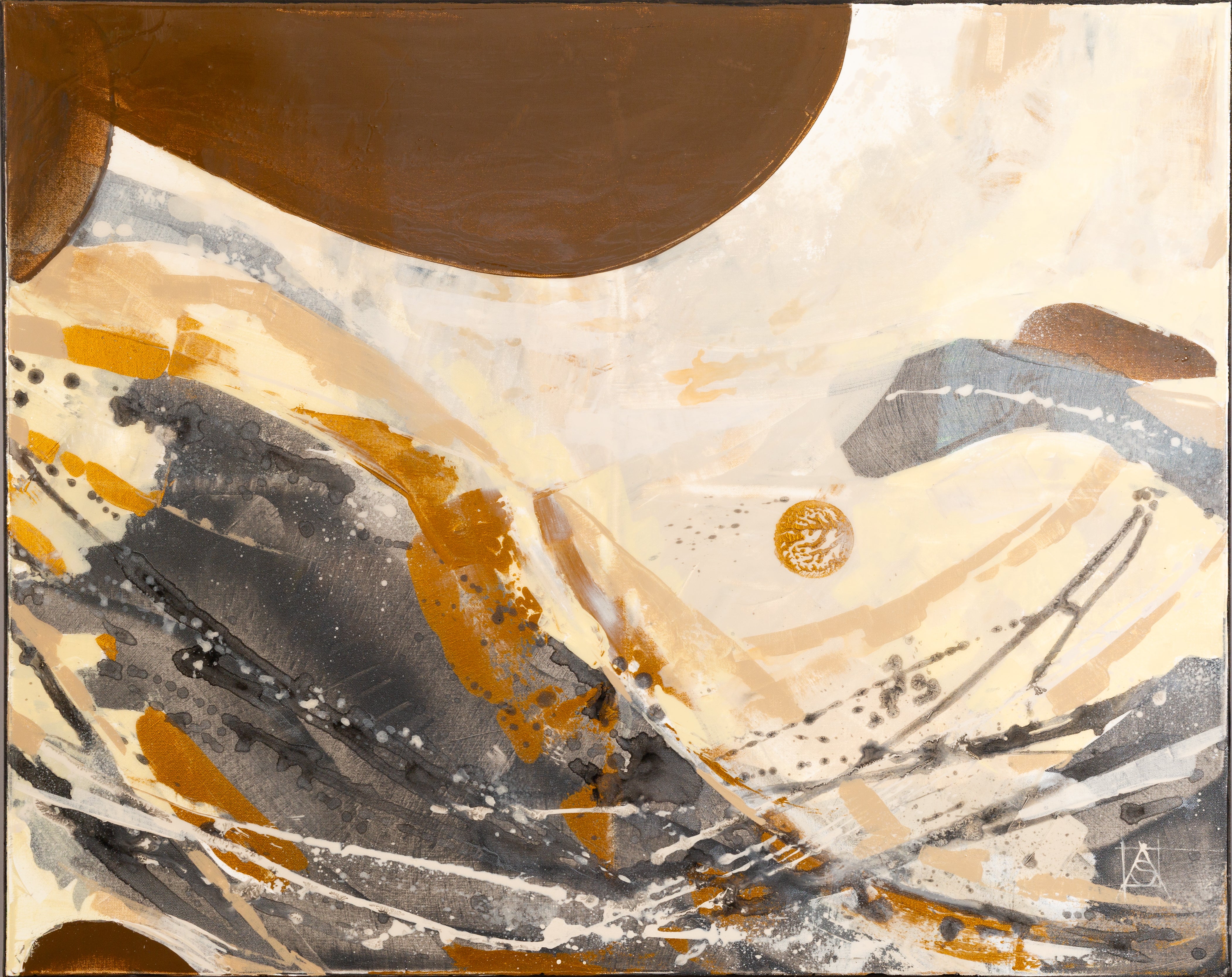 Anna Shesterikova Abstract Painting - Winds. Abstract, textural, evocative, large