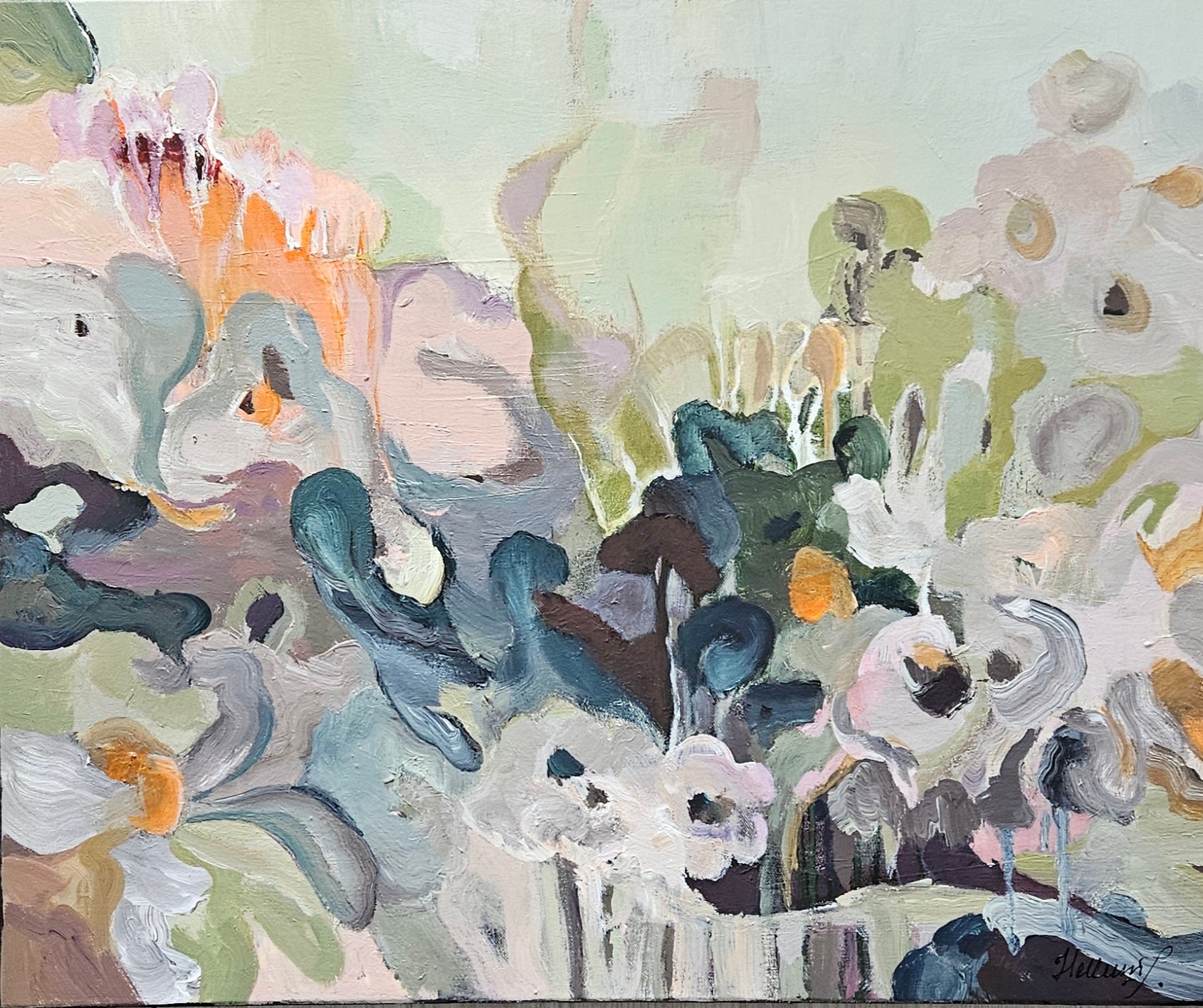 Where Flowers Become Stories. Abstract Floral, Soft Pastel Colors, Original Art